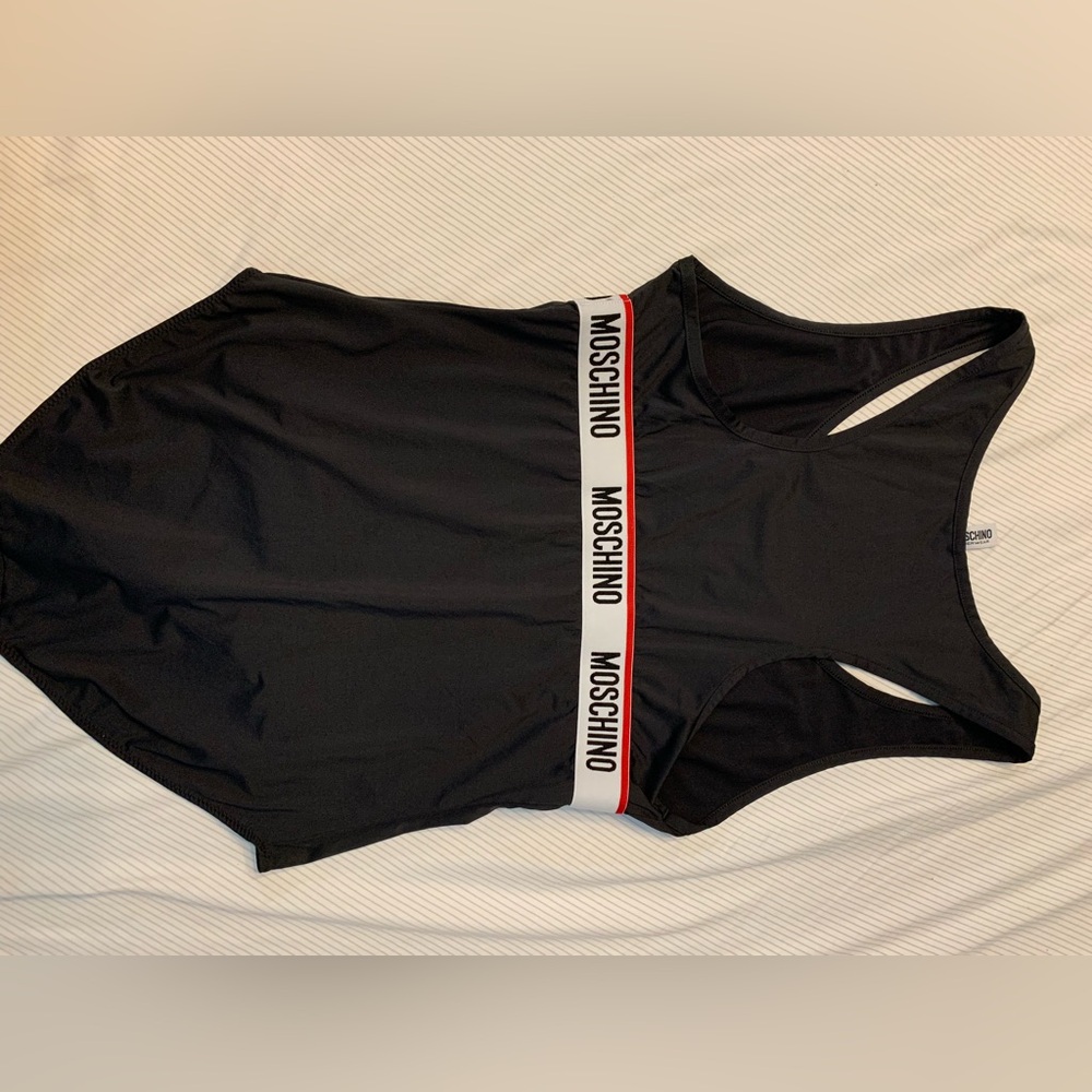 Moschino Black Bodysuit with Branded Elastic Band - Picture 6 of 6